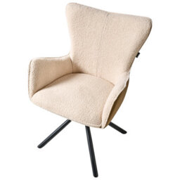 Beliani Set Of 2 Dining Chairs Swivel Novi Boucle Light Beige - thumbnail 7