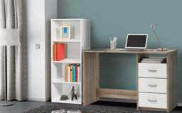 FurniComp LTD Furnicomp London 3 Drawer White And Brushed Oak Office Desk/study Table - thumbnail 6