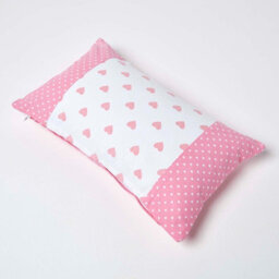 Homescapes Cotton Pink Hearts And Polka Dots Cushion Cover,30 X 50 Cm - thumbnail 4