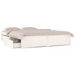 Berkfield Bed Frame With Drawers White 180X200 Cm 6Ft Super King - thumbnail 2