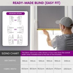 Furnished Blackout Roller Blinds With Metal Fittings- Navy Blue Trimmable Blind For Windows And Doors (W)95Cm (L)210Cm - thumbnail 3