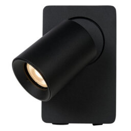 Lucide Nigel Modern Wall Spotlight - Led Dim. - Gu10 - 1X5W 3000K - With Usb Charging Point - Black - thumbnail 6