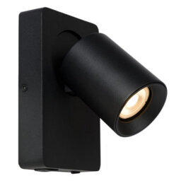 Lucide Nigel Modern Wall Spotlight - Led Dim. - Gu10 - 1X5W 3000K - With Usb Charging Point - Black - thumbnail 5