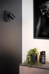 Lucide Nigel Modern Wall Spotlight - Led Dim. - Gu10 - 1X5W 3000K - With Usb Charging Point - Black - thumbnail 4