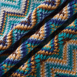 Bohemian Knitted Throw Blanket With Tassels Wave Stripe Sofa Bed Couch Bedspend Blue - thumbnail 4