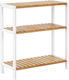 Songmics Triple-Layer Bamboo Organizer, Multi-Functional Storage Stand For Home, Versatile Display Unit, Natural And White - thumbnail 7