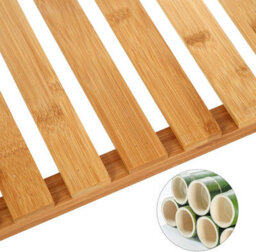 Songmics Triple-Layer Bamboo Organizer, Multi-Functional Storage Stand For Home, Versatile Display Unit, Natural And White - thumbnail 5
