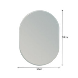 Showerdrape Lincoln Oval Wall Mounted Frameless Bevelled Edge Bathroom Mirror 70 X 50Cm - thumbnail 2