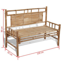 Walplus Outdoor Garden Bench 120 Cm Bamboo - thumbnail 5