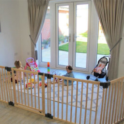 Safetots Wooden Multi Panel Room Divider, Up To 96Cm, Natural Wood, 76Cm Tall, Flexible Room Divider For Baby And Toddler - thumbnail 9