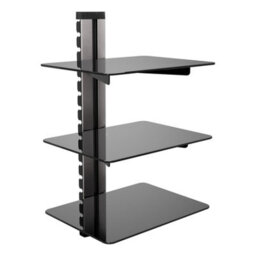 Avf Av Triple Accessory Shelving - Black Glass & Silver - thumbnail 1