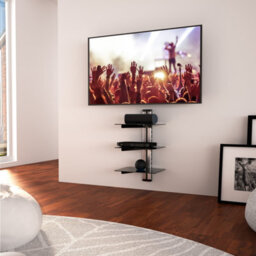 Avf Av Triple Accessory Shelving - Black Glass & Silver - thumbnail 2
