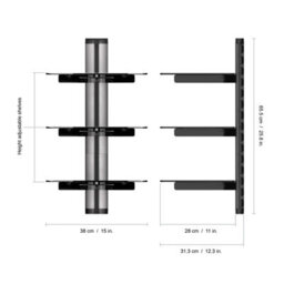 Avf Av Triple Accessory Shelving - Black Glass & Silver - thumbnail 5