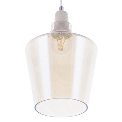 Wyld And Coco Brightlux Pendant Lamp Gold-Tinted Glass Modern Industrial Ceiling Light For Dining Rooms - image 1