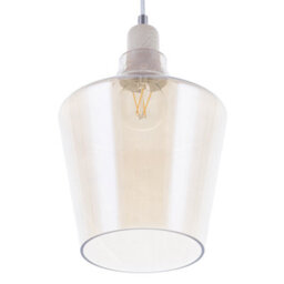 Wyld And Coco Brightlux Pendant Lamp Gold-Tinted Glass Modern Industrial Ceiling Light For Dining Rooms - thumbnail 1
