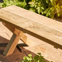 Timber Foundry Chunky Rustic Farmhouse X-Leg Table  4-6 Seater Table Only  Hole For Parasol - thumbnail 7
