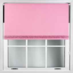 Furnished Pink Blackout Roller Blind With Pink Glitter Edge - Trimmable (W)190Cm X (L)210Cm - thumbnail 1