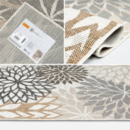 Homeart Outdoor Indoor Rug, Easy Clean, Uv Weather Resistant Rug For Patio, Gardenbellis Black, Beige,160X230Cm - thumbnail 5