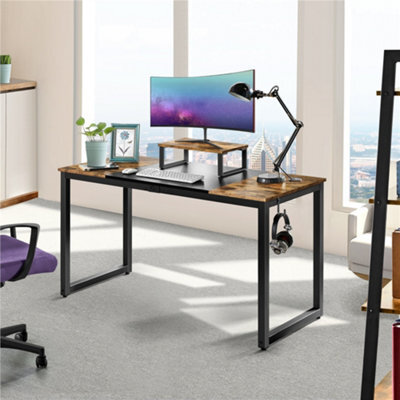 Yaheetech Rustic Brown Computer Desk With 2 Desk Grommets - image 1