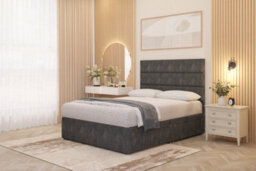 Somnior Beds Somnior Chambery Charcoal Tweed Hybrid Pocket Sprung Orthopaedic Divan Bed Set With Upholstered Headboard - thumbnail 4