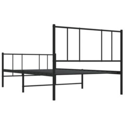 Berkfield Metal Bed Frame With Headboard And Footboard Black 107X203 Cm - thumbnail 8