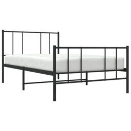 Berkfield Metal Bed Frame With Headboard And Footboard Black 107X203 Cm - thumbnail 3