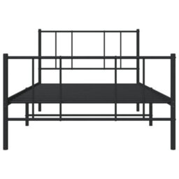 Berkfield Metal Bed Frame With Headboard And Footboard Black 107X203 Cm - thumbnail 6