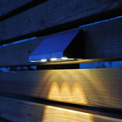 Auraglow Solar Wall & Fence Downlights With Triple Led - Pack Of 2 - image 1