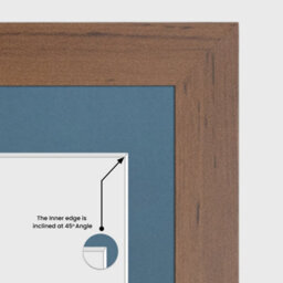 AK Frames 20X14 Walnut Modern Multi Photo Frame With Pompadour Mount - Holds 2 Apertures (2X) A4 Photos - thumbnail 7