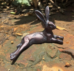 Inspirational Gifting Miniature Laying Hare Garden Sculpture Ornament - thumbnail 4
