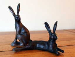 Inspirational Gifting Miniature Laying Hare Garden Sculpture Ornament - thumbnail 5