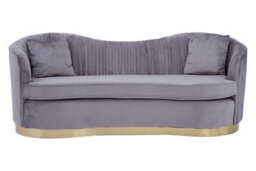Orsina 3 Seat Pleated Grey Velvet Sofa - thumbnail 5