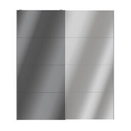 GoodHome Atomia Contemporary Panelled Mirrored Anthracite High Gloss 2 Door Sliding Wardrobe Door Kit (H)2250mm (W)2000mm - thumbnail 2