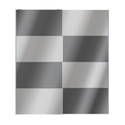 GoodHome Atomia Contemporary Panelled Mirrored Anthracite High Gloss 2 Door Sliding Wardrobe Door Kit (H)2250mm (W)2000mm - thumbnail 4