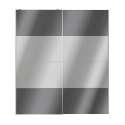GoodHome Atomia Contemporary Panelled Mirrored Anthracite High Gloss 2 Door Sliding Wardrobe Door Kit (H)2250mm (W)2000mm - thumbnail 1