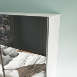 GoodHome Atomia Contemporary Panelled Mirrored Anthracite High Gloss 2 Door Sliding Wardrobe Door Kit (H)2250mm (W)2000mm - thumbnail 5