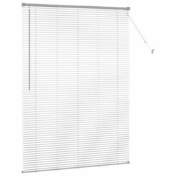 Berkfield Window Blind With Curtains Manual Silver Aluminium - thumbnail 6
