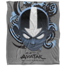 Avatar: The Last Airbender Silky Kanji Supersoft Blanket Grey/blue/black (One Size) - thumbnail 1