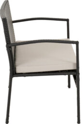 Seconique Cedar 4 Piece Garden Set Black Rattan Grey Fabric Black Glass - thumbnail 5