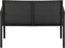 Seconique Cedar 4 Piece Garden Set Black Rattan Grey Fabric Black Glass - thumbnail 7