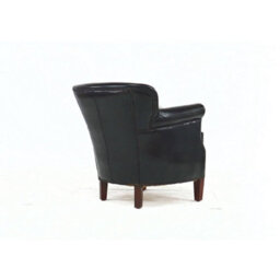 Professor Armchair Vintage Distressed Black Real Leather - thumbnail 9