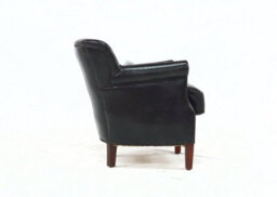 Professor Armchair Vintage Distressed Black Real Leather - thumbnail 7