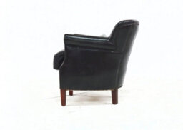 Professor Armchair Vintage Distressed Black Real Leather - thumbnail 6