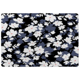 Benjamin Tate Design White Black & Purple Flowers Special Soft Home Rug - thumbnail 1