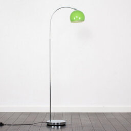 Valuelights Polished Chrome Curved Stem Floor Lamp With Gloss Green Metal Dome Light Shade - thumbnail 4