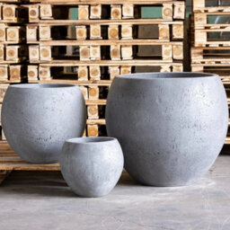 Jōbū Jobu Home - 110Cm Xxl Sphere Planter For Feature Trees - 686L Orbello - Onyx Dusk (Charcoal Black Grey) - thumbnail 3