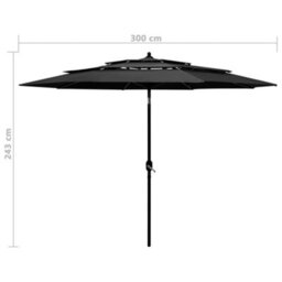 Walplus 3-Tier Garden Parasol With Aluminium Pole Anthracite 3 M - thumbnail 8