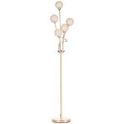 Homcom Modern Floor Lamp W/ Acrylic Shade, 5 Light, For Living Room, Gold - thumbnail 2