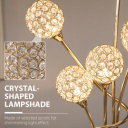 Homcom Modern Floor Lamp W/ Acrylic Shade, 5 Light, For Living Room, Gold - thumbnail 4