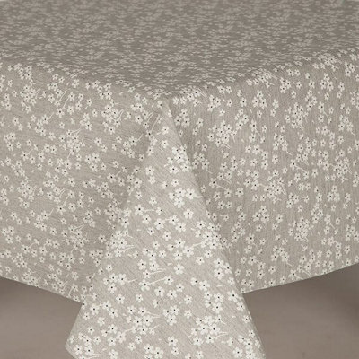 Doreen Preston & Son Navarra Fleur Grey Acrylic Tablecloth Round 135Cm